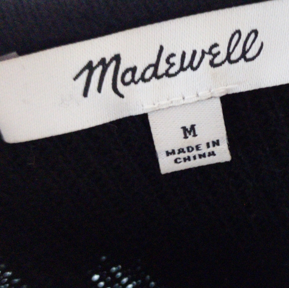 Madewell | Tie-Neck Ruffle Pullover Alpaca Wool Sweater | Women's Medium - Picture 8 of 9